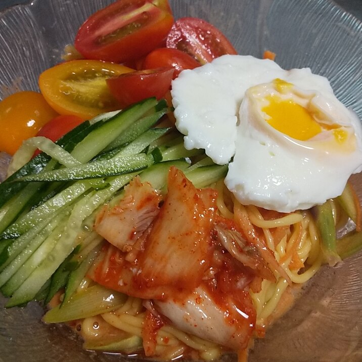 こってり味で満足★糖質0麺の野菜たっぷりビビン麺